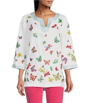 Butterfly Embroidery Tunic