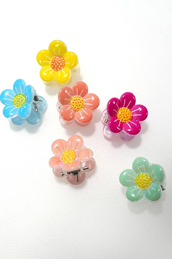 Mini Flower Hair Claw Clips | Set of 6