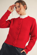 Flower Patch Accent Sweater Cardigan