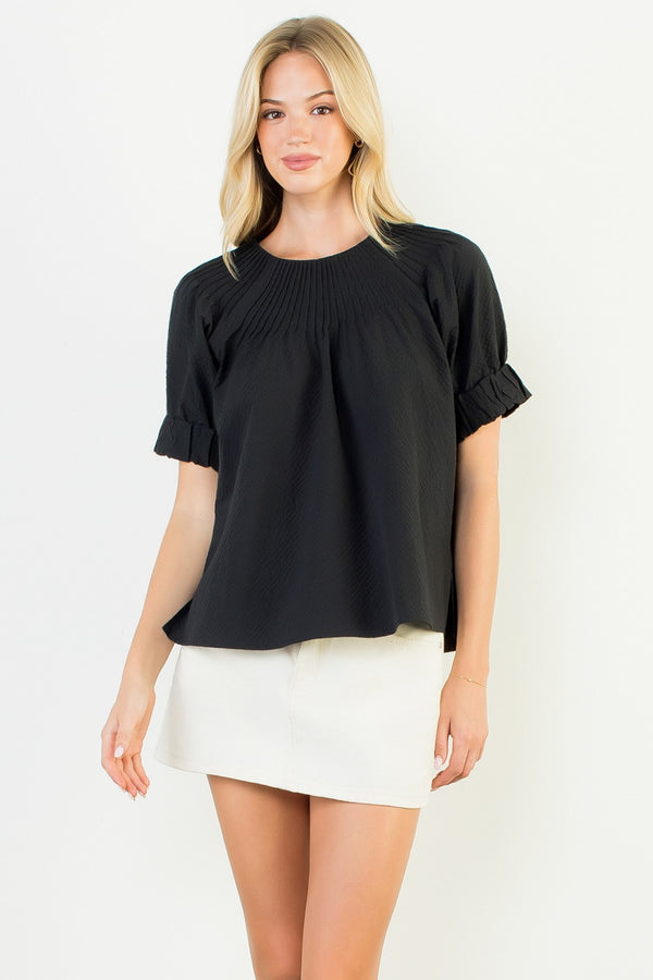 Short Sleeve Textured Top