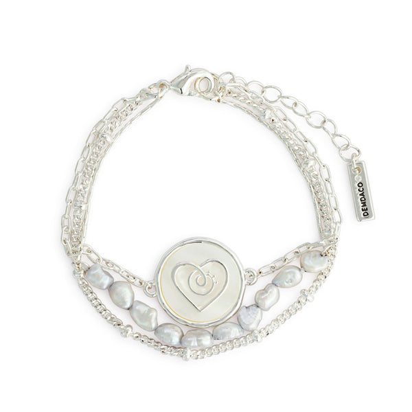 Grateful Heart Pearl Bracelet | Silver