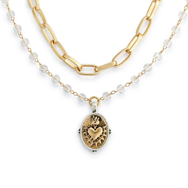 Sacred Heart Necklace | Gold