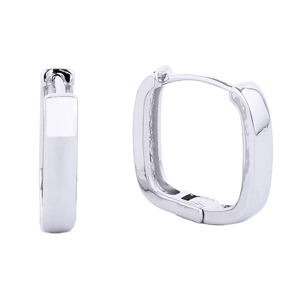 Square Hoop Earring | White Gold