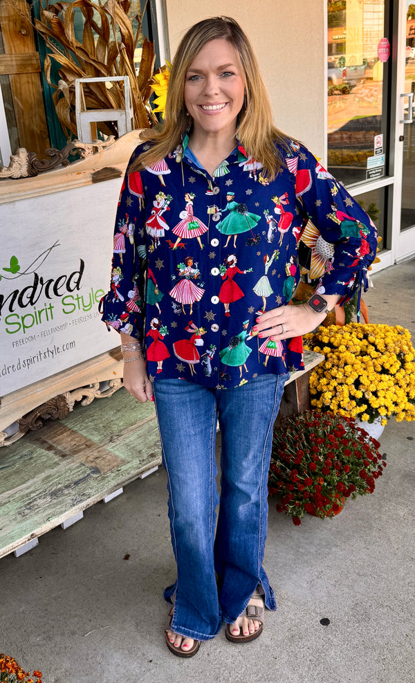 Holiday Novelty Print Top