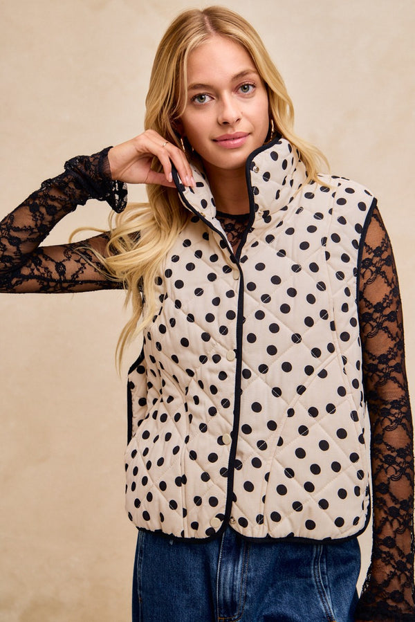 Polka Dot Quilted Vest