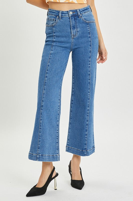 High Rise Crop Wide Jeans