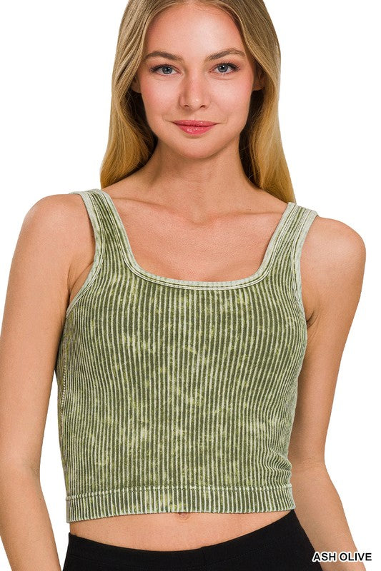 Stone Washed Ribbed Seamless |DK Green