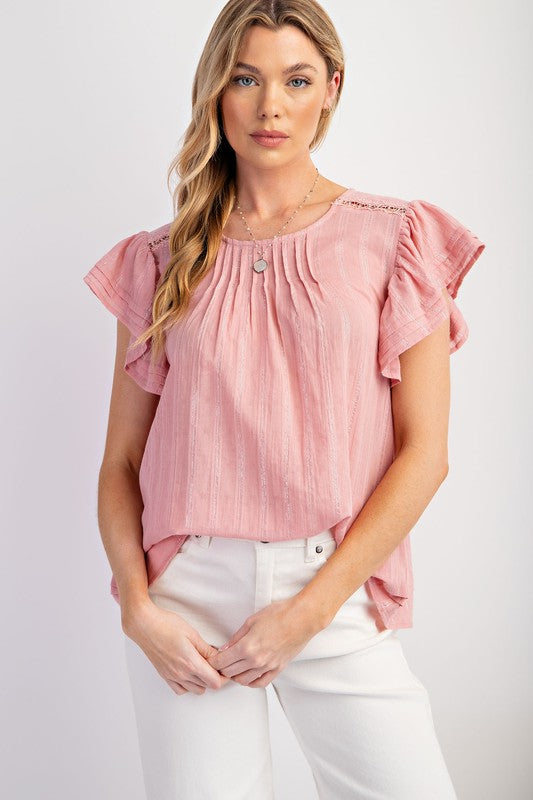 ruffled wing top