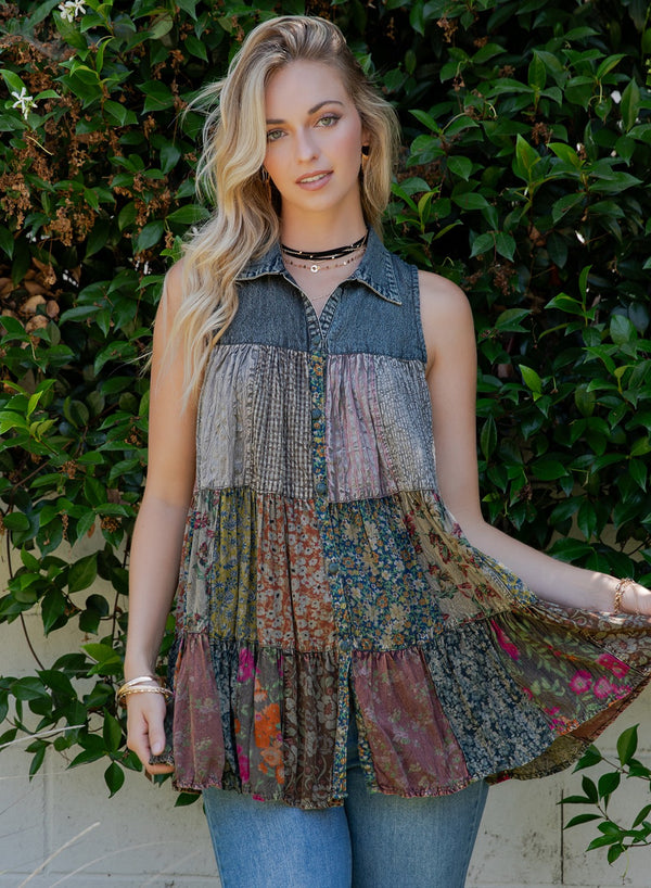 Boho Chic Patchwork Top | Vintage