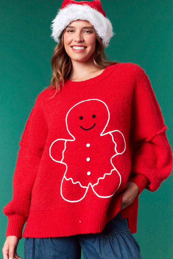 Red Gingerbread Man Sweater