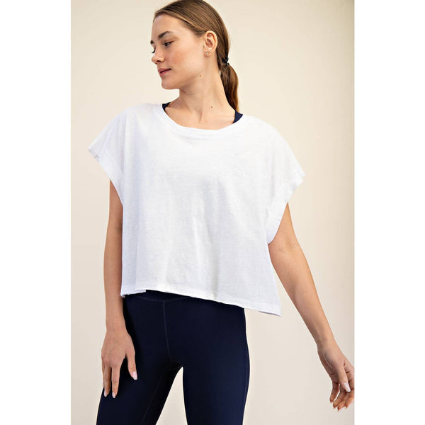 Cotton Open Back Top | White