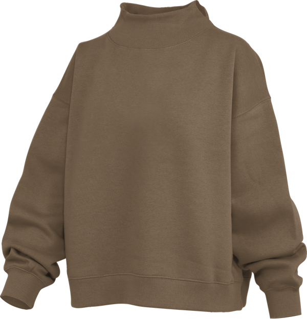 Mock Crew Oversized Fleece | Acorn