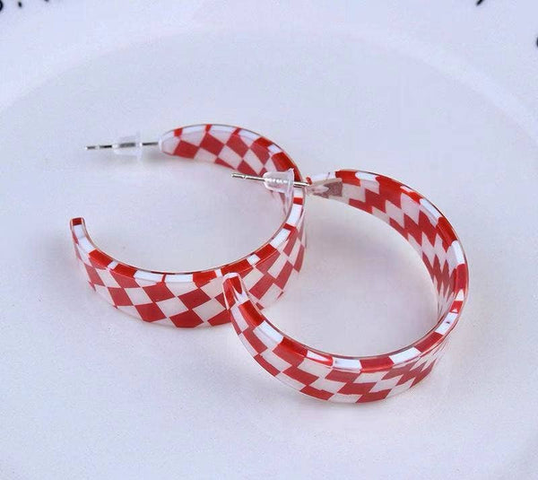 Checkered Earrings for Gameday