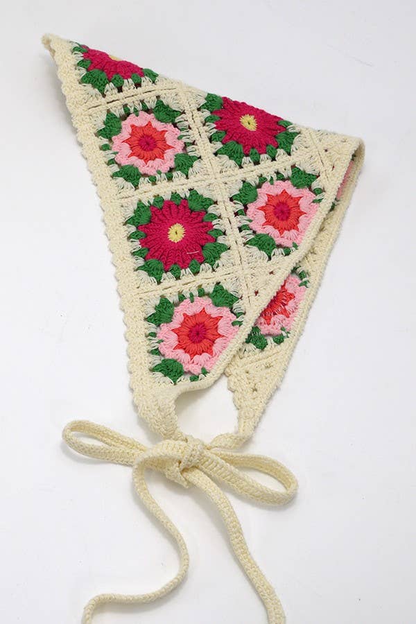 Flower Hair Scarf | Ivory