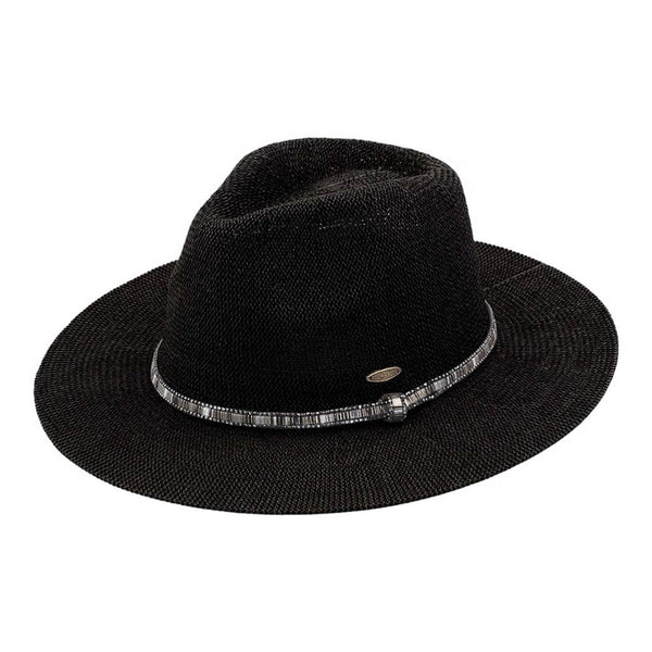 Beaded Panama Hat | Black