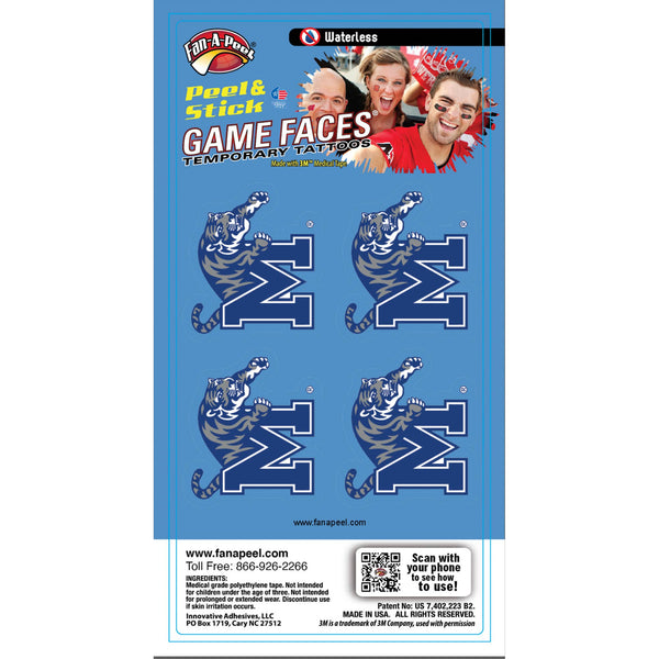 Memphis Game Faces® Temporary Tattoos