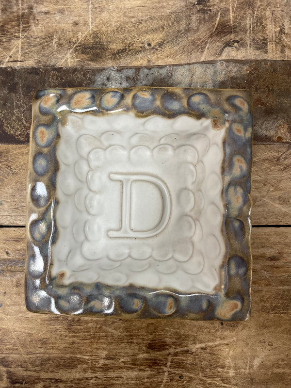 Monogram Bowl Ivory Linen - D