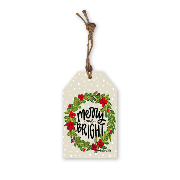 Merry & Bright Wreath Ornament