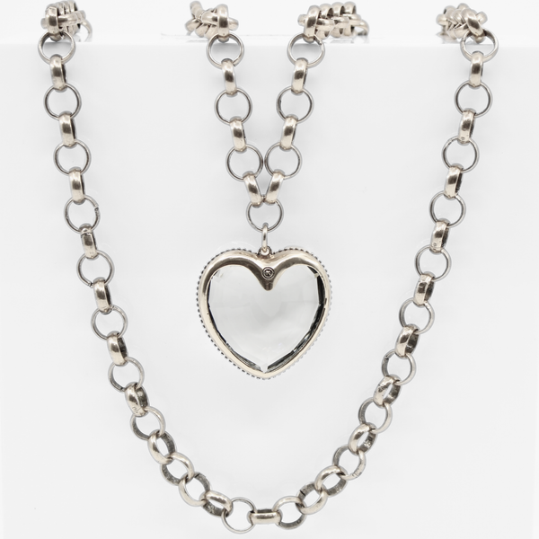 Chunky Layering Heart Necklace |Silver
