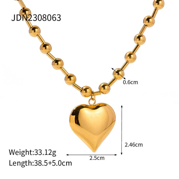 Love Pendant Bead Chain Necklace