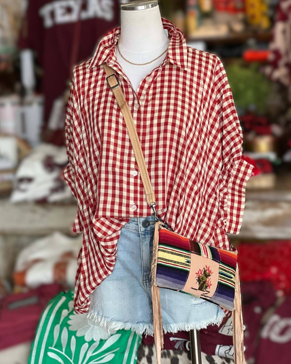 Curvy Red Plaid Check Top | 2x