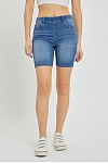 Pull On Biker Shorts-Denim