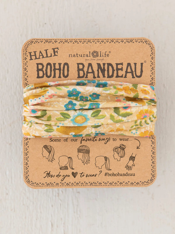 Half Boho Bandeau® Headband-Yellow Mandala