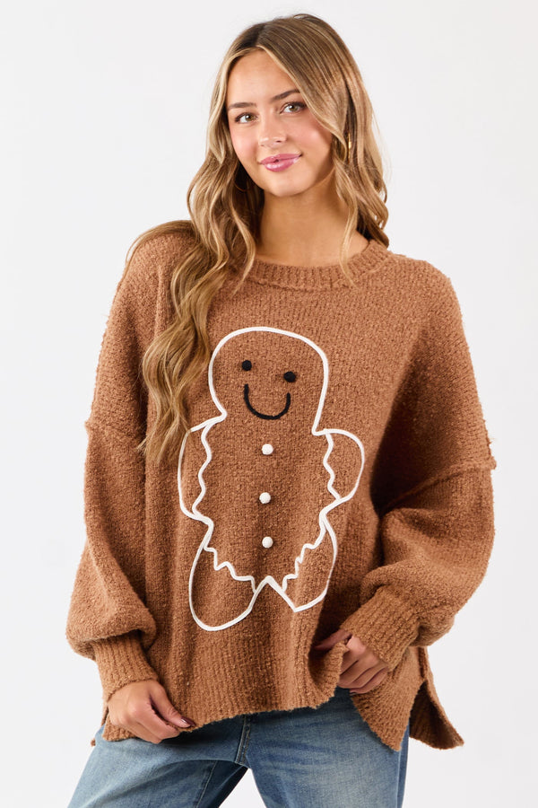 Gingerbread Man Oversized Sweater