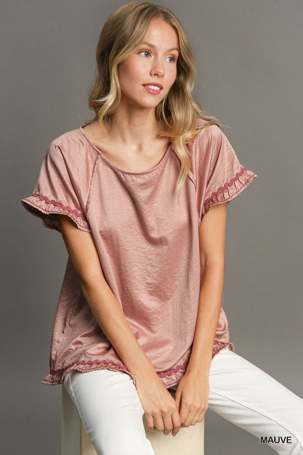 Scoop Neck High Low Top | Mauve