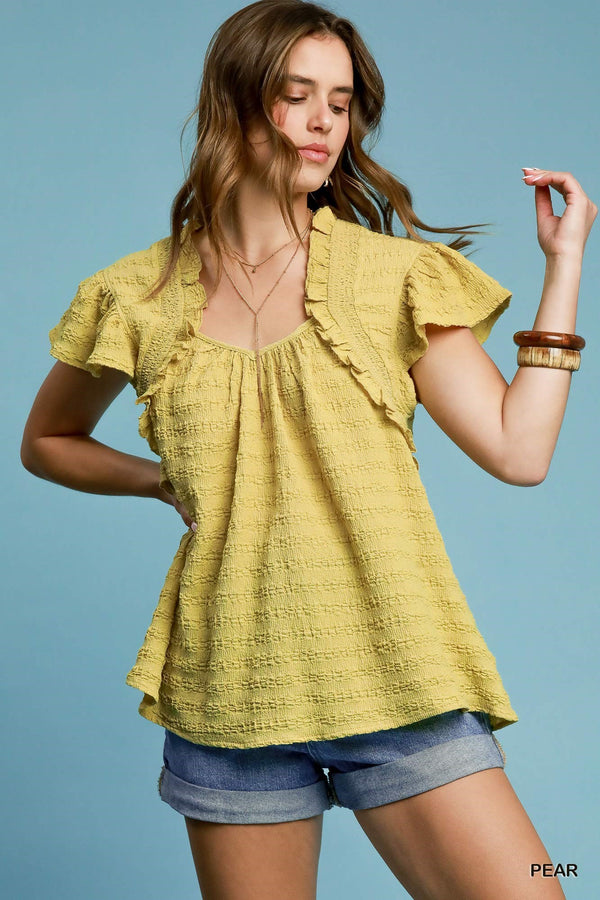 Ruffle Sleeve Blouse | Pear
