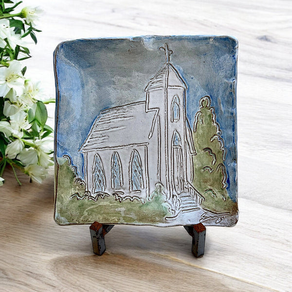 Church Pottery Tray | 4x6