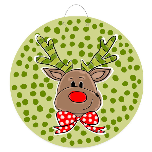 Polka Dot Reindeer Door Hanger