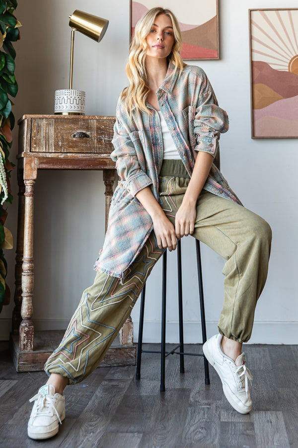 Mineral Washed Plaid Shirt