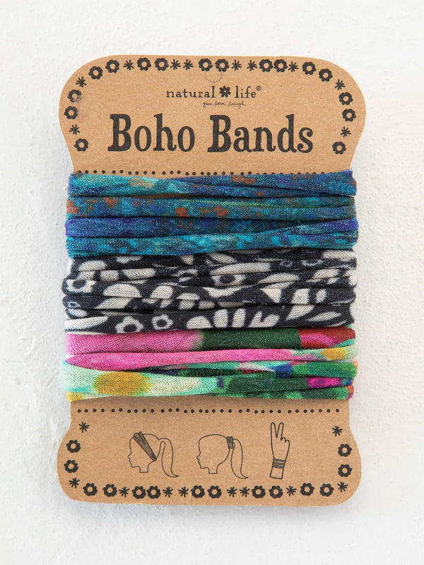Boho Bands Hair Ties-Blue Floral