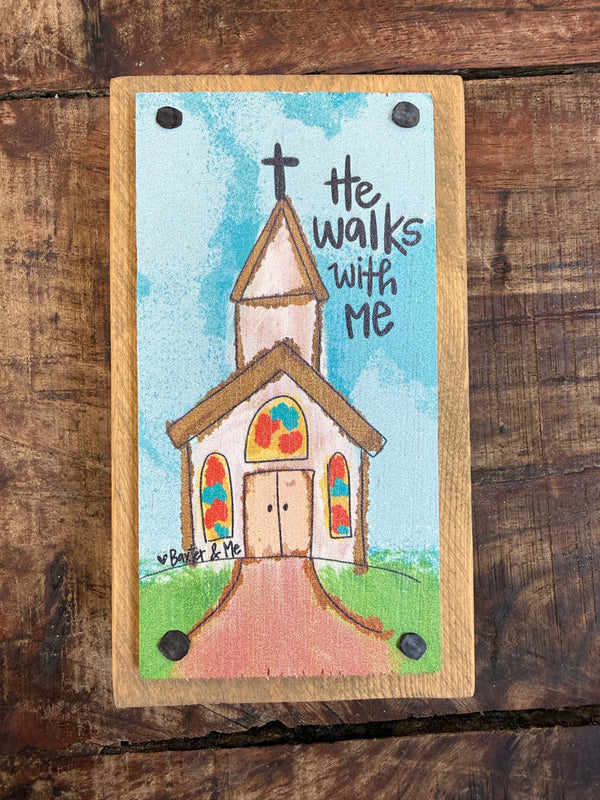 He Walks with Me Church Block
