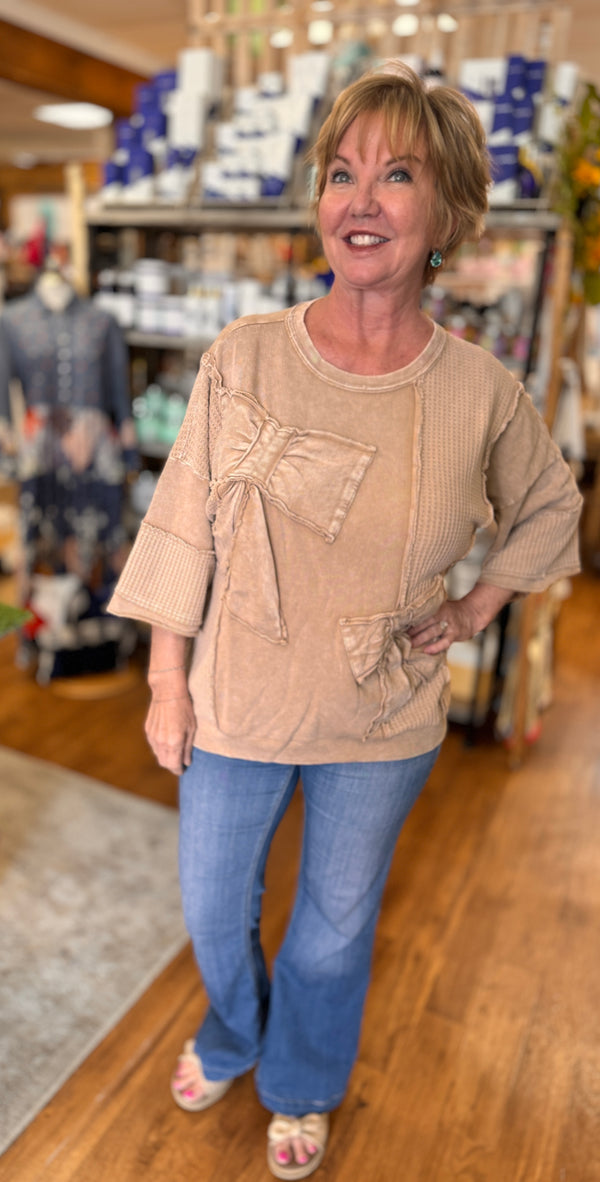 Bow Patch Top | Latte