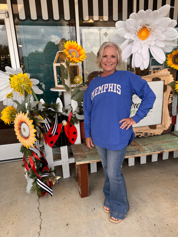 Curvy Memphis Royal Blue Sweatshirt