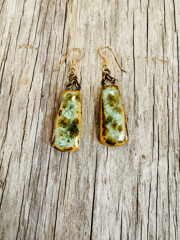 Large Column Earrings | Pistachio
