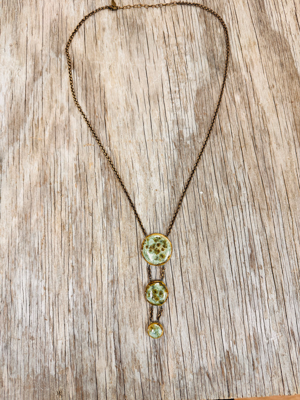 3 Piece Round Necklace | Pistachio