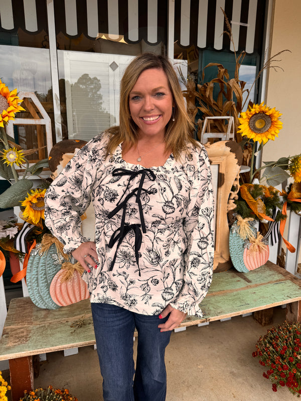 Floral Print Babydoll Top