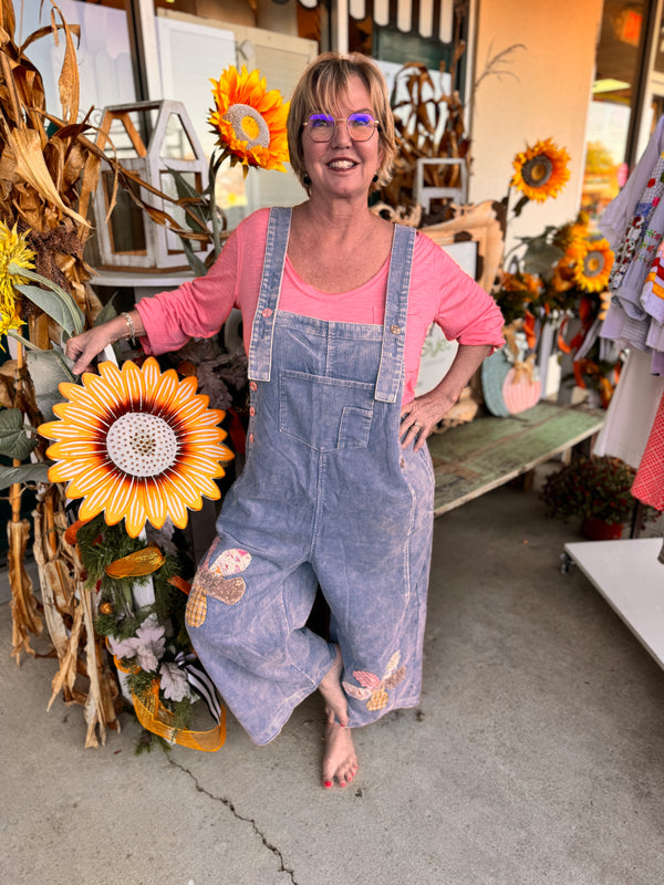 Flower Patch Corduroy Overalls