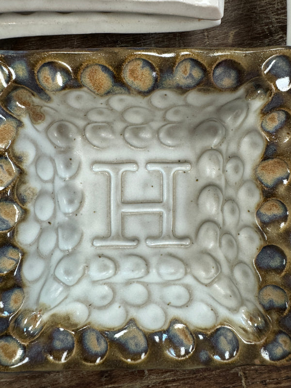 Monogram Bowl Ivory Linen - H