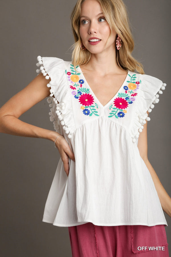 Floral Embroidery Top
