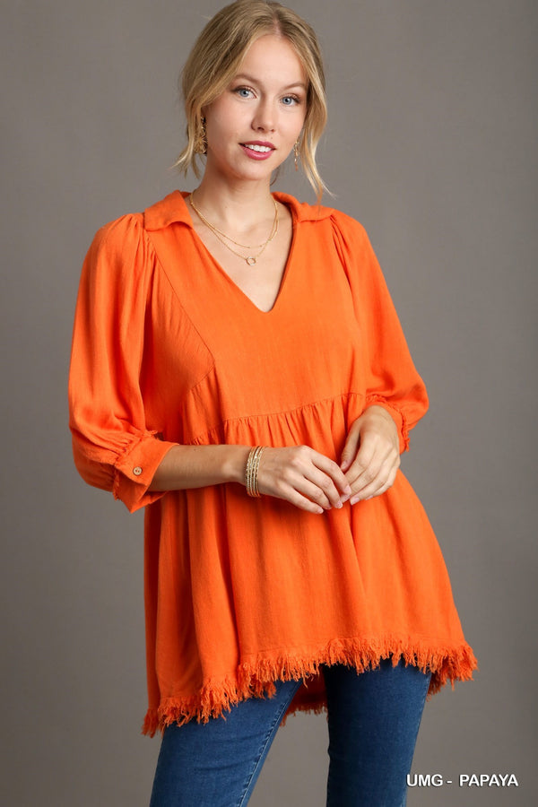 V-Neck Baby Doll Top