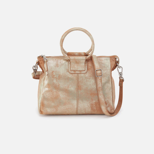 Hobo Sheila Medium Satchel- Metallic Leather | Saddle Stardust