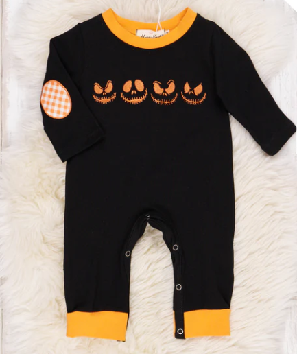 08980 Spooky Nights Embroidered Rompers