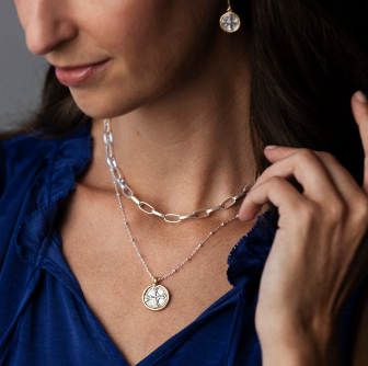 Wrapped in Prayer Layer Necklace - Silver