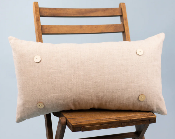 Natural Washed Button Pillow