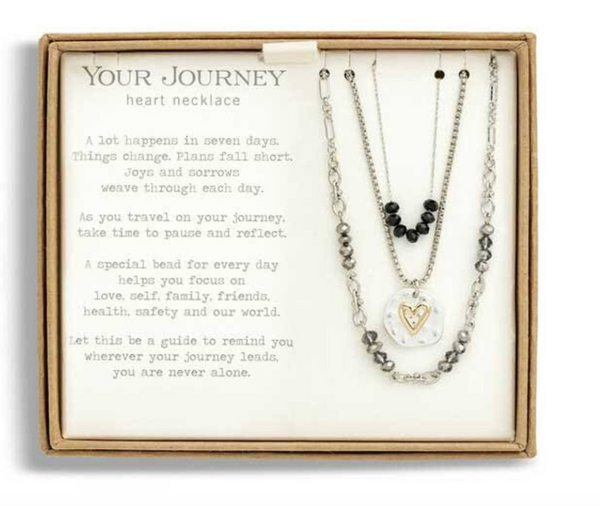 Your Journey Heart Necklace - Black