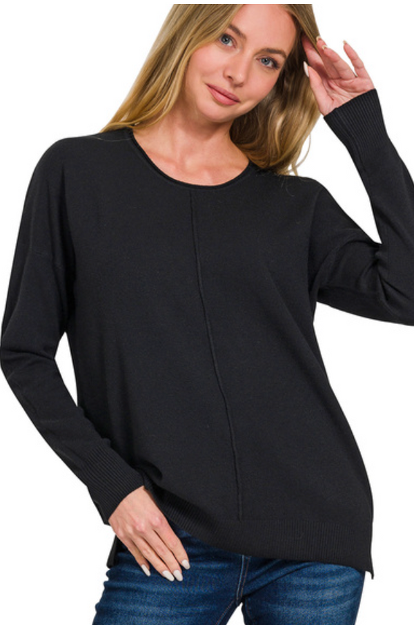 Round Neck Sweater - Black